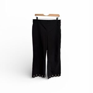 2/$40 Zara Black Cropped Pants Grommet Hemline Pull On Waist